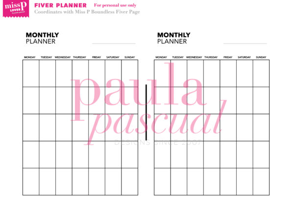 Paula Pascual Printable Planner pages