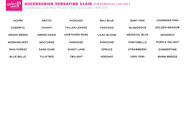 Miss P Loves | Accessories Versafine labels